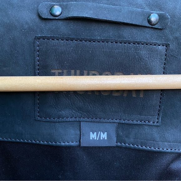 Thursday Mens Leather Racer Jacket Matte Black - Picture 12 of 15